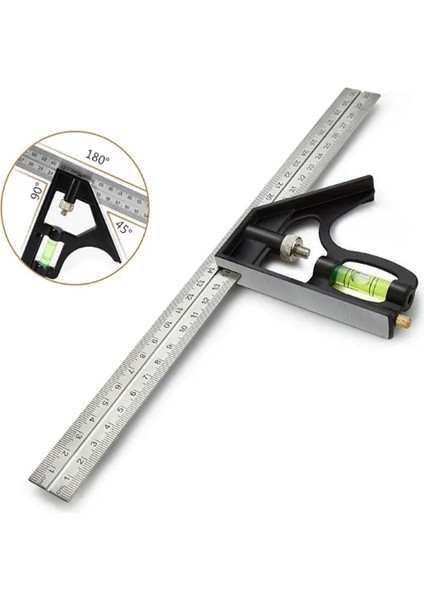 Type1 0-300MM Profesyonel Marangoz Aletleri Kombinasyonu Kare Açı Cetvel Paslanmaz Çelik Iletki Çok Fonksiyonlu Ölçme Aracı (Yurt Dışından)