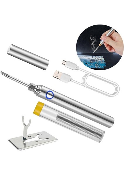 Şerit Ucu C USB Taşınabilir Havya Kiti 5 V 8 W Elektrikli Kaynak Araçları ile LED Gösterge Işığı Kapaklı Hızlı Şarj Kaynak Araçları (Yurt Dışından)