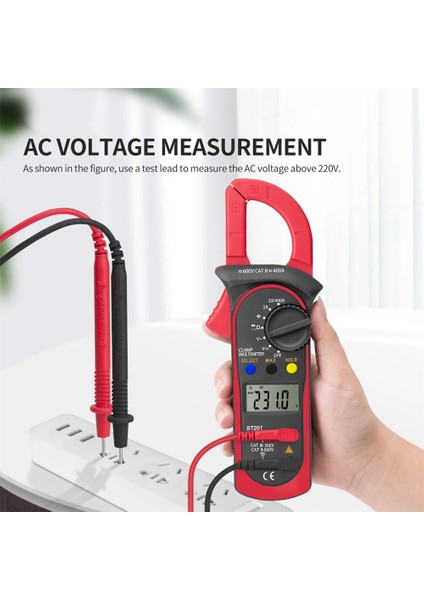 Mavi ST201 Dijital Kelepçe Multimetre Direnç Ohm Test Cihazı Ac Dc Kelepçe Ampermetre Transistör Test Cihazları Voltmetre Kontak Lcr Metre Kırmızı/mavi (Yurt Dışından) fiyatları