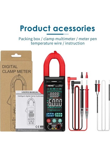 ST211 Kırmızı Kutu ile Aneng ST212 211 Dijital Pens Metre 6000 Sayım Multimetre Dc/ac Gerilim Akım Test Cihazı Araba Amfi Hz Büyük Renkli Ekran Ncv Ohm Testi (Yurt Dışından)