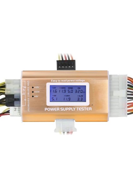 Altın Dijital LCD Güç Kaynağı Test Cihazı Desteği Pc 20/24 Pin 4 Psu Atx Btx Itx Sata HDD Arayüzü Güç Ölçme Teşhis Test Cihazı Aracı (Yurt Dışından)