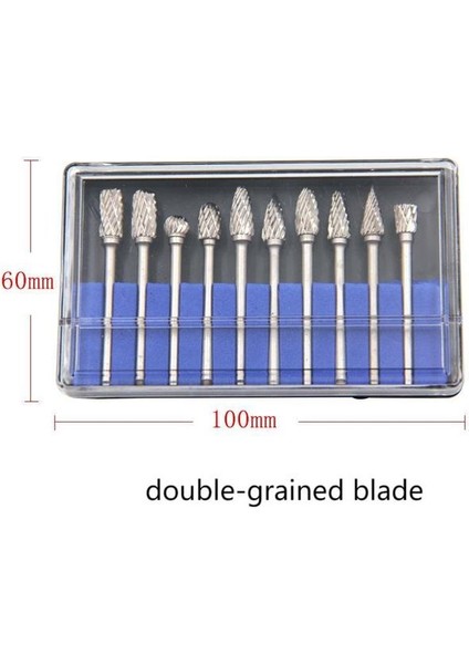 10PC Duble-Grained-2 10PCS 3mm Shank 6mm Kaba Diş Tungsten Karbür Döner Dosya Çapak Taşlama Ahşap Alüminyum Freze Kesici Ağaç Işleme Aletleri (Yurt Dışından)