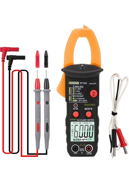 ST184 Sarı Profesyonel Multimetre Ac/dc Gerilim Test Cihazı Ohm Hz Test Cihazı ST184 6000 Sayımlar True Rms Dijital Pens Metre Gerilim Ölçer (Yurt Dışından)