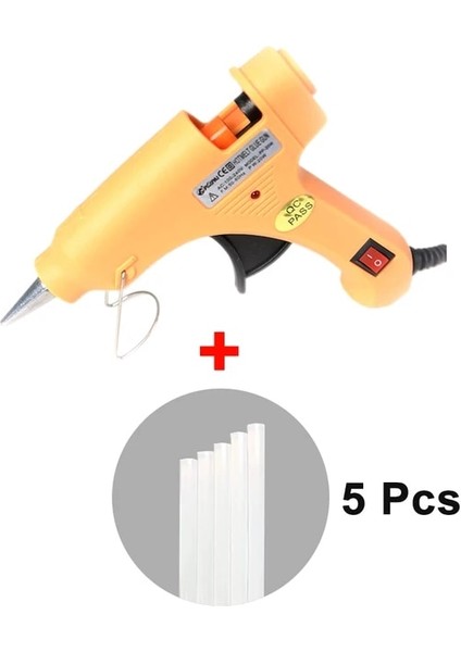 20W Ab Sarı Set A Ab Ab 20W Sıcak Tutkal Tabancası Mini Guns Endüstriyel 7mm Tutkal Çubukları ile Termo Elektrikli Isı Sıcaklığı Onarım Aracı Dıy Aksesuarları (Yurt Dışından)