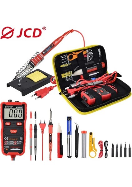 Yeşil 220V 80W,AB, Kaynak Uçlu Jcd Havya Seti Dijital Multimetreli 80W 220V/110V Ayarlanabilir Sıcaklık Lehimleme Istasyonu Kaynak Onarım Araçları 908S (Yurt Dışından)