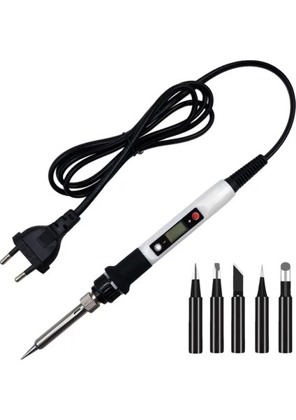 Beyaz Set 80W-UK-220V, Abd 80W Dijital Ekran Ayarlanabilir Sıcaklık Sabit Sıcaklık Elektrikli Havya Seti Elektrikli Demir Kaynak Kalemi (Yurt Dışından)