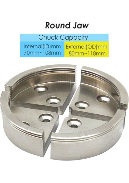1 x Yuvarlak Çene Adım Çene 4 "kaydırma Aynası Krom Kaplama Ahşap Torna Aynası 4-Jaws Kendinden Merkezleme Ağaç Işleme Tezgahları Aksesuarları (Yurt Dışından)