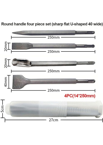 3pcs-B Sds Plus 3/4pcs 250MM Elektrikli Darbeli Matkap Ucu Noktası Oluk Gouge Düz Keski Kırma Beton Tuğla Duvar Delme (Yurt Dışından) indirimleri