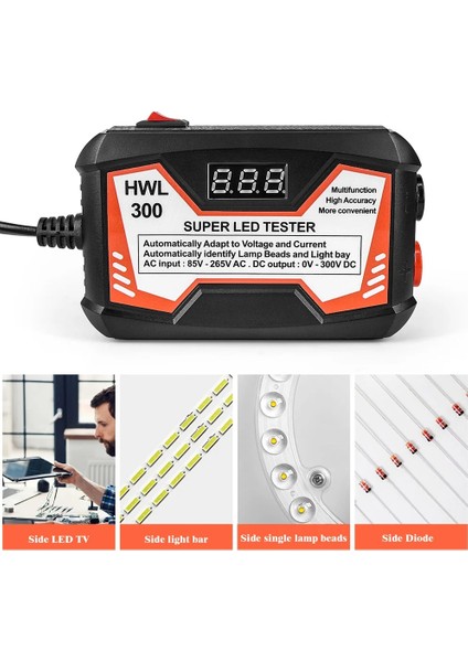 Siyah Ab Tak HWL300 Ac 85V-265V 18W LED Test Cihazı Tv Arkaplan Işığı Test Cihazı LCD Tv Bakım Algılama Çok Amaçlı LED Şeritler Lamba Boncuk Test Araçları (Yurt Dışından)
