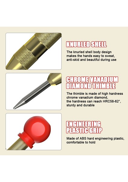 127MM Otomatik Merkez Yumruk Genel Merkez Ağaç Işleme Pimi Bulucu Ayarlanabilir Yaylı Işaretleyici Ahşap Pres Dent Matkap El Aletleri (Yurt Dışından) modelleri