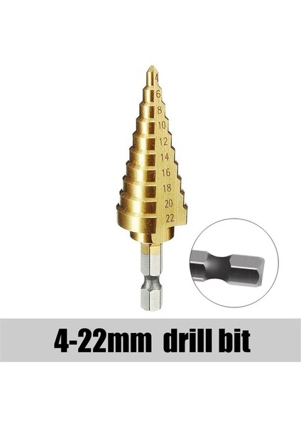 4-22MM Altıgen 3-12MM 4-12MM 4-20MM Hss Düz Oluk Adım Matkap Ucu Seti Titanyum Kaplamalı Ahşap Metal Delik Kesici Çekirdek Matkap Ucu Seti (Yurt Dışından)