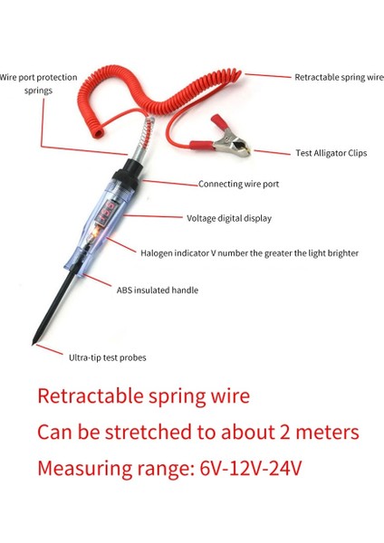 Düzenli Tel Dc 6V 12V 24V Gerilim Elektrik Devre Test Cihazı Dijital Ekran Uzun Prob Kalem Ampul Otomobil Teşhis Araçları Oto Tamir (Yurt Dışından) indirimleri