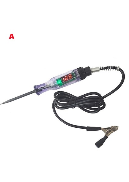 1 Adet Devre Test Cihazı 6V 12V 24V Dc Araba Kamyon Voltajı Devre Test Cihazı Dijital Ekran Uzun Prob Kalem Ampul Araç Teşhis Araçları (Yurt Dışından)