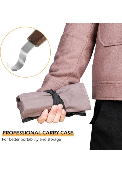 Set A 6 Adet Ağaç Işleme Oyma Araçları Kiti Eldiven Bileme Taş Vanadyum Çelik Ahşap Oyma Bıçağı Seti Taşınabilir Ahşap Oyma Bıçağı (Yurt Dışından)