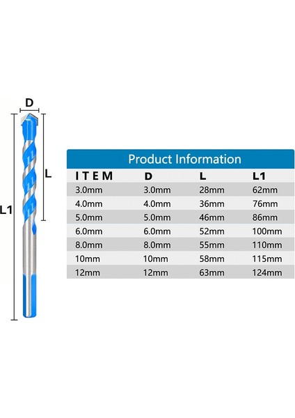 10 Adet 4mm Xcan Matkap Ucu 3 4 5 6 8 10 12MM Cam Matkap Ucu Üçgen Bit Seramik Karo Beton Tuğla Ahşap Delik Delme Kesici Matkap Ucu (Yurt Dışından) modelleri