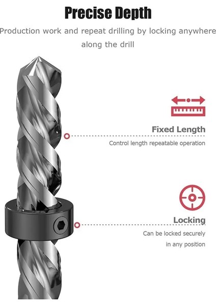 Delme Derinliği Durdurma Matkap Derinliği Durdurma Ucu Yaka Seti Ayarlanabilir Konumlandırıcı Sınır Halkası Alyan Anahtarı Durdurucuyu Sıkma Ayar Vidaları Ağaç Işleme Aleti (Yurt Dışından) modelleri