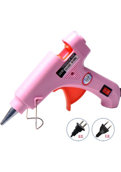 Pembe Tutkal Tabancası 20W, Abd Oımg 20W Sıcak Tutkal Tabancası Mini Ev Endüstriyel Tabancalar Isı Sıcaklığı Termo Elektrikli Tamir Aracı Kullanımı 7mm Tutkal Çubukları (Yurt Dışından)