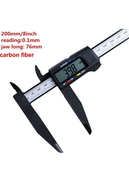200MM Dijital Sertleştirilmiş Metrik Makinist Kalınlık Ölçer 0-70MM 100MM 150MM 200MM 300MM Karbon Fiber Dijital Sürmeli Kumpas (Yurt Dışından)