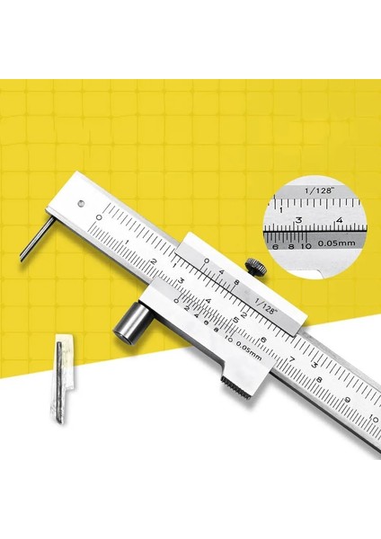 Sadece Alaşım Iğne 0-200MM Işaretleme Sürmeli Kaliper Scriber Ölçme Cetvel Ölçüm Aleti Aracı 0.05 mm 0.1 mm (Yurt Dışından) modelleri