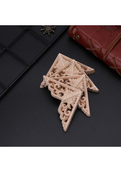 21 4 Adet/takım Ahşap Oyma Köşe Onlay Aplike Boyasız Çerçeve Dolap Dolap Çıkartması Ev Mobilya Dekorasyonu Için 12X12 cm (Yurt Dışından)