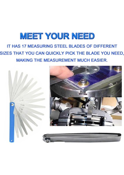 100MM Feeler Ölçer Kalınlık Ölçümü Metrik 0 02-1mm Dolgu Ölçer 360 Derece Çıkarılabilir Ayarlanabilir Itici Işaretli Düzen (Yurt Dışından) modelleri