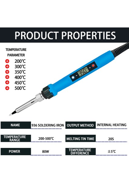 936 L3 Abd 80W Havya Ayarlanabilir Sıcaklık Havya Ipuçları Kaynak Yeniden Işleme Araçları Seramik Isıtıcı Plastik Kutu Havya Kiti (Yurt Dışından) modelleri