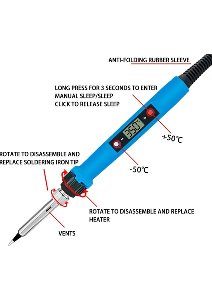 936 L3 Abd 80W Havya Ayarlanabilir Sıcaklık Havya Ipuçları Kaynak Yeniden Işleme Araçları Seramik Isıtıcı Plastik Kutu Havya Kiti (Yurt Dışından) indirimleri