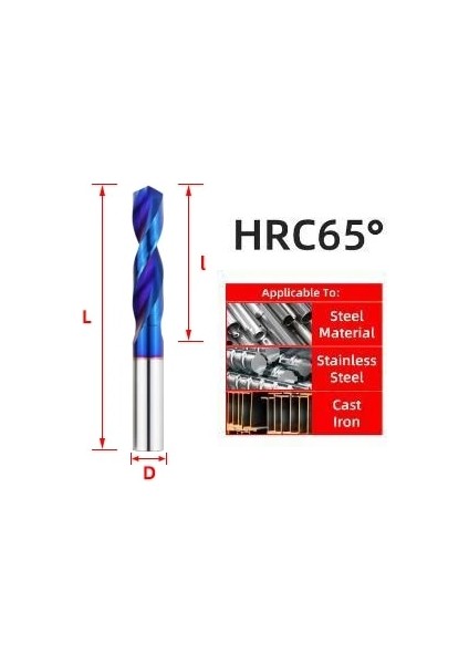 HRC65 4.1mm HRC45/55/65 Tungsten Karbür Bit Titanyum Metal Matkap 1.0-20MM Metal Işleme Araçları Karbür Uçları Metal Matkap Seti Sert Metal Matkap (Yurt Dışından)