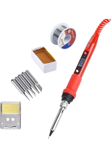 908S Kırmızı Kit3 80W 220V, Abd Jcd 80W Elektrikli Havya Seti Ayarlanabilir Sıcaklık LCD Dijital Ekran 220V/110V Havya Ipuçları Kaynak Araçları 908S (Yurt Dışından)