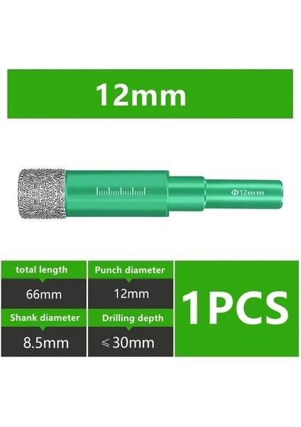 12MM Rsmxyo 6mm 8mm 10MM 12MM 14MM 16MM Lehimli Kuru Matkap Çok Fonksiyonlu Mermer Vitrifiye Tuğla Granit Cam Göz Kurutucu Açık Delik (Yurt Dışından)