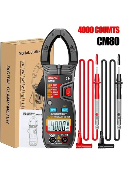Siyah Taşınabilir Pens Metre Otomatik Aralığı Multimetre 600 V Ac/dc Gerilim LCD Arkadan Aydınlatmalı 500A Ac Akım Direnci Testi Ncv (Yurt Dışından)