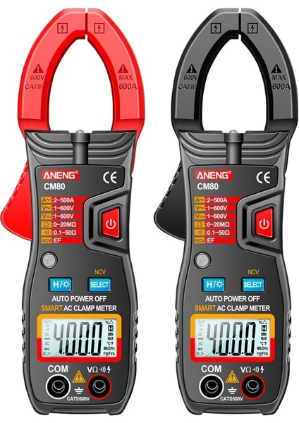Siyah Taşınabilir Pens Metre Otomatik Aralığı Multimetre 600 V Ac/dc Gerilim LCD Arkadan Aydınlatmalı 500A Ac Akım Direnci Testi Ncv (Yurt Dışından) modelleri