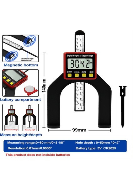 Derinlik Ölçer Dijital Derinlik Ölçer LCD Yükseklik Ölçerler Yönlendirici Masalar Ağaç Işleme Ölçme Araçları Için Manyetik Ayaklı Kaliperler (Yurt Dışından) fırsatları