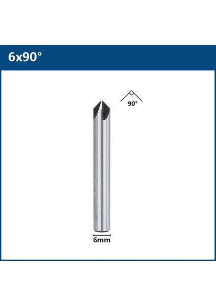 6X90D Xcan Hss Çelik Pah Kırma Kesici 4/6/8/10/12/14/18MM 60/90 Derece Havşa Matkap Ucu, Metal Pah Kırma Matkap, Delik Kesici (Yurt Dışından)