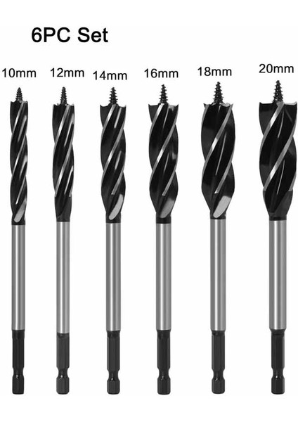 13MM 12-35MM Ağaç Işleme Büküm Matkap Ucu Seti Uzun Dört Yuvalı 6.35MM Shank Karbür Matkap Ucu Delik Testere Kapı Kilidi Ahşap Planya Araçları (Yurt Dışından)