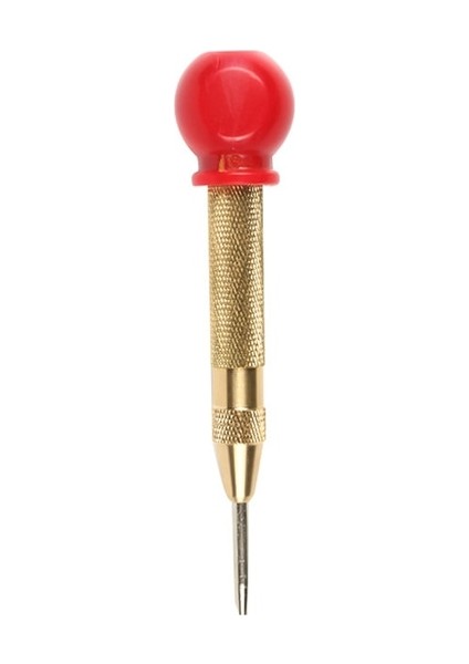 130MM Kırmızı 5 ''otomatik Merkez Zımbası Ahşap Dönen Otomatik Merkez Pim Zımbası Grev Yaylı Işaretleme Başlangıç Delikleri Aracı Keski (Yurt Dışından)
