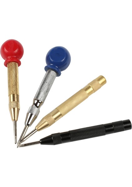 130MM Kırmızı 5 ''otomatik Merkez Zımbası Ahşap Dönen Otomatik Merkez Pim Zımbası Grev Yaylı Işaretleme Başlangıç Delikleri Aracı Keski (Yurt Dışından)