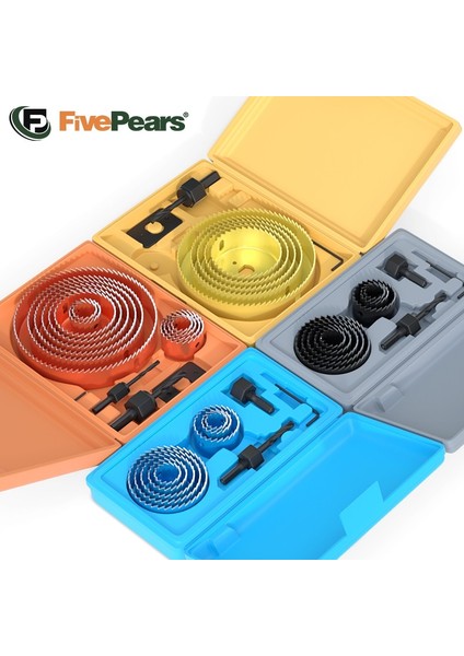 Sarı 8 Adet Set Fivepears Delik Testere Seti, Metal Çekirdek, 19-127MM Testere Fincan Ahşap Taç, Ahşap Matkap Ucu, Ağaç Işleme Aletleri (Yurt Dışından)