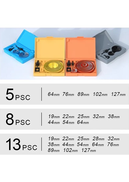 Sarı 8 Adet Set Fivepears Delik Testere Seti, Metal Çekirdek, 19-127MM Testere Fincan Ahşap Taç, Ahşap Matkap Ucu, Ağaç Işleme Aletleri (Yurt Dışından)
