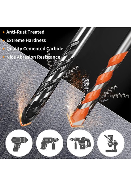6 Pcs Set Siyah 3-12MM Çok Fonksiyonlu Cam Matkap Ucu Üçgen Elmas Matkap Seti Seramik Karo Beton Tuğla Ahşap Delme Delik Testere Metal Matkap (Yurt Dışından) fırsatları