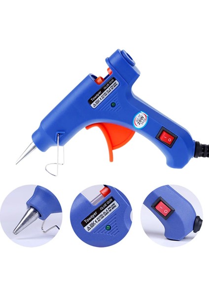 Sadece Tutkal Tabancası 20W, Abd 14PCS Tutkal Tabancası Seti 7mm 20W Tabanca Mermi ile Metal Sıcak Eriyik Ev Aletleri Profesyonel Sopa Standı Güç Dıy Yardımcı Ücretsiz Sticks (Yurt Dışından)