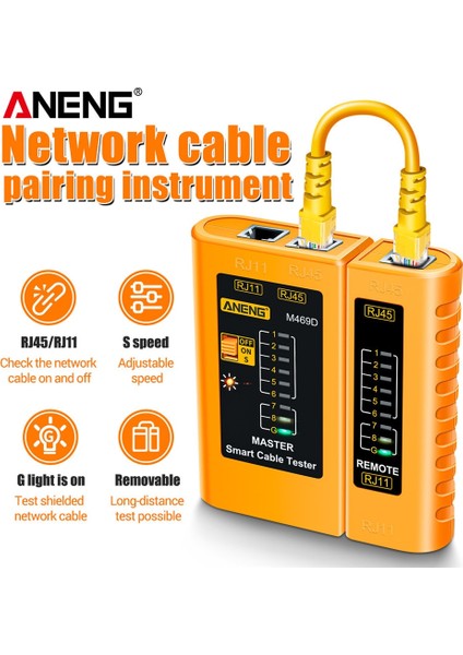 Yeşil M469D RJ45 Kablo Lan Test Cihazı Çok Fonksiyonlu Ağ Kablosu Test Cihazı RJ11 RJ12 Cat5 Utp Lan Kablo Test Cihazı Ağ Hattı Hizalayıcı Aracı (Yurt Dışından) modelleri