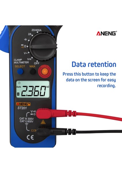 Mavi Aneng ST201 Dijital Pens Metre Multimetre 4000 Sayımlar Kelepçe Ampermetreler Kondansatör Test Cihazı Otomotiv Gerilim Akım Test Cihazı Araçları (Yurt Dışından) fiyatları
