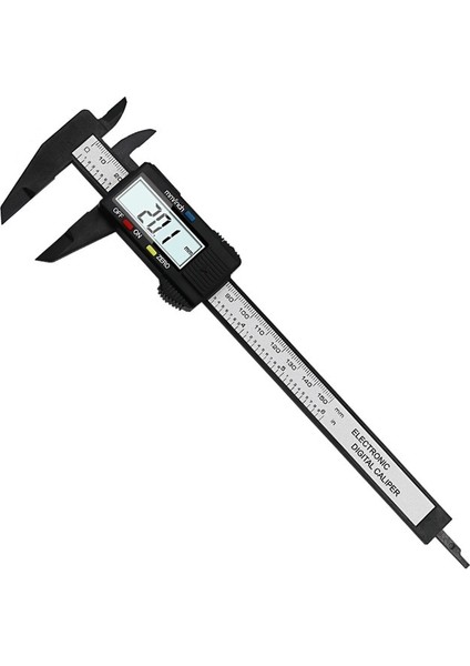 Karbon Fiber 0-150MM 6 Inç Dijital Kumpas Paslanmaz Çelik Elektronik Sürmeli Kumpas Mikrometre Karbon Fiber Kumpas Kalınlık Ölçer Cetvel (Yurt Dışından)
