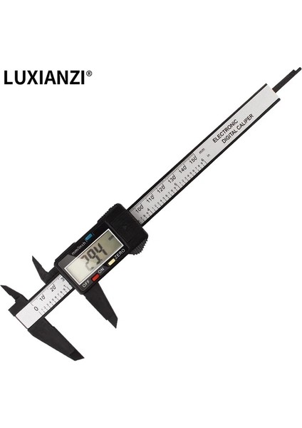 150MM Plastik Luxıanzı 150 mm Sürmeli Kumpas Yüksek Hassasiyetli Plastik LCD Dijital Kumpas Ölçü Iç Dış Çap Derinlik Ölçme Araçları (Yurt Dışından)