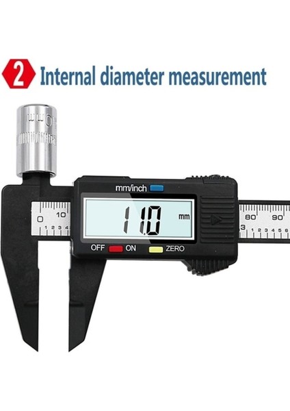 Gümüş Şık 150MM/6 Inç LCD Dijital Elektronik Karbon Fiber Sürmeli Kaliper Ölçer Mikrometre (Yurt Dışından)