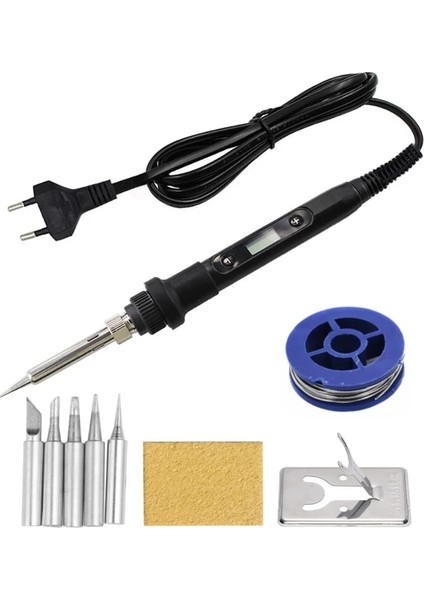 Siyah Set-2 110V Us Plug 60W Elektrikli Havya Sıcaklığı Ayarlanabilir Dahili Isıtma Tipi Sabit Sıcaklık Havya 220V Kaynak Aleti (Yurt Dışından)