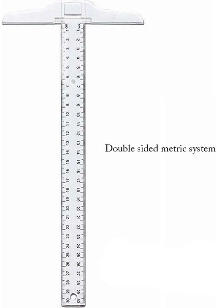 At Kare Cetvel 30 cm Plastik T Şekli Cetvel Temizle Şeffaf Ölçümler Düz Cetvel Ölçü Aracı (Yurt Dışından) indirimleri