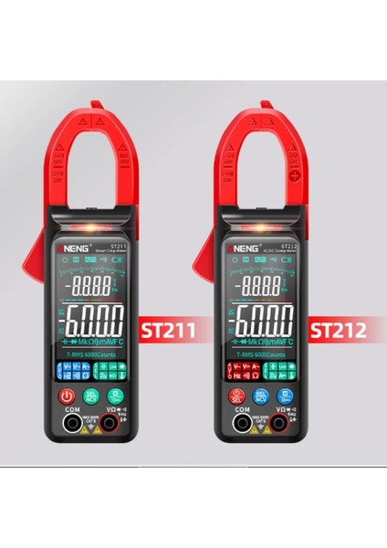 ST211 Siyah ST211/ST212 Dijital Pens Metre Multimetre Dc/ac Akım 6000 Sayım 400A Amp Büyük Renkli Ekran Gerilim Test Cihazı Araba Hz Ncv Ohm (Yurt Dışından) fiyatları