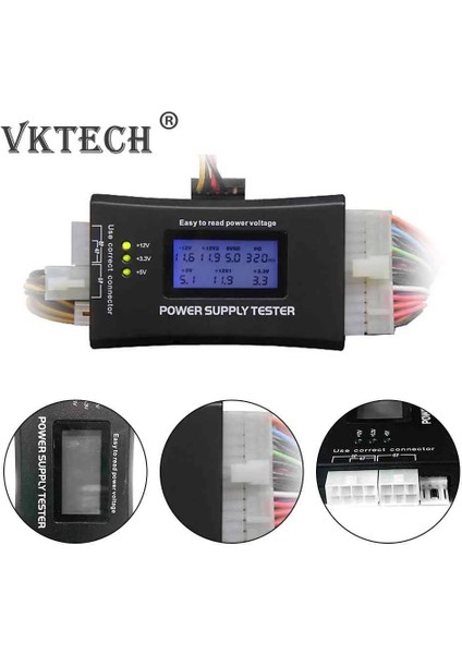 20/24 Pin Güç Ölçüm LCD Ekran Bilgisayar Güç Kaynağı Test Cihazı Teşhis Araçları Atx Btx Itx Tfx Için Bilgisayar Güç Ölçümü (Yurt Dışından)